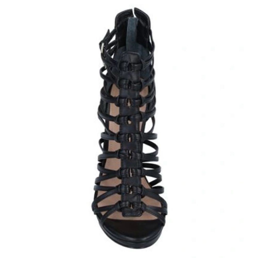 Vernon Black Sparkly Leather Gladiator high heels Size 9    B55‎